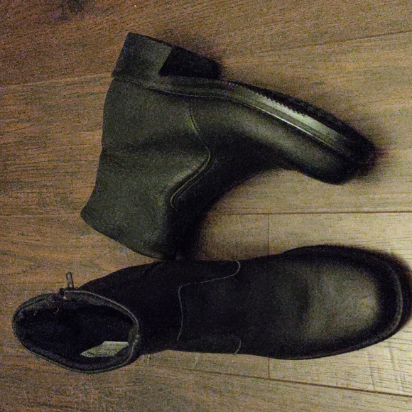 REV DOUBLE H BLACK LEATHER ZIPPER MOTORCYCLE BOOTS - Picture 1 of 16